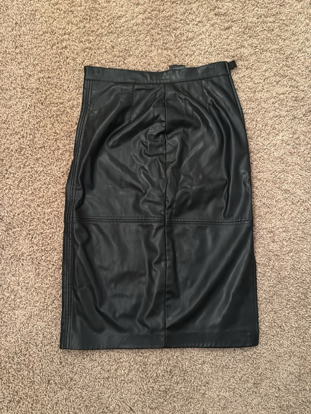 H&M Black Faux Leather Pencil Skirt